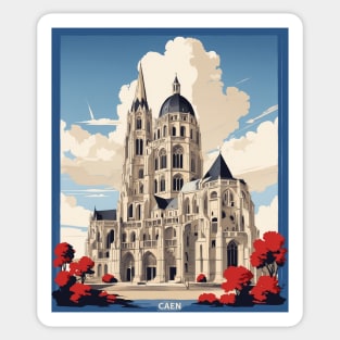 Caen France Vintage Poster Tourism 2 Sticker